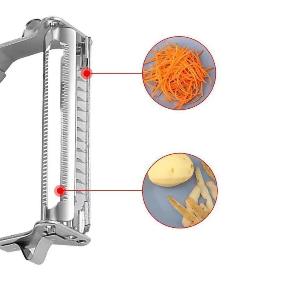Kitchen Vegetable Peeler Stainless Steel Melon Planer Double-Head Peeler Household Multiple-Function Fruit Vegetable Skin Peeler Qme