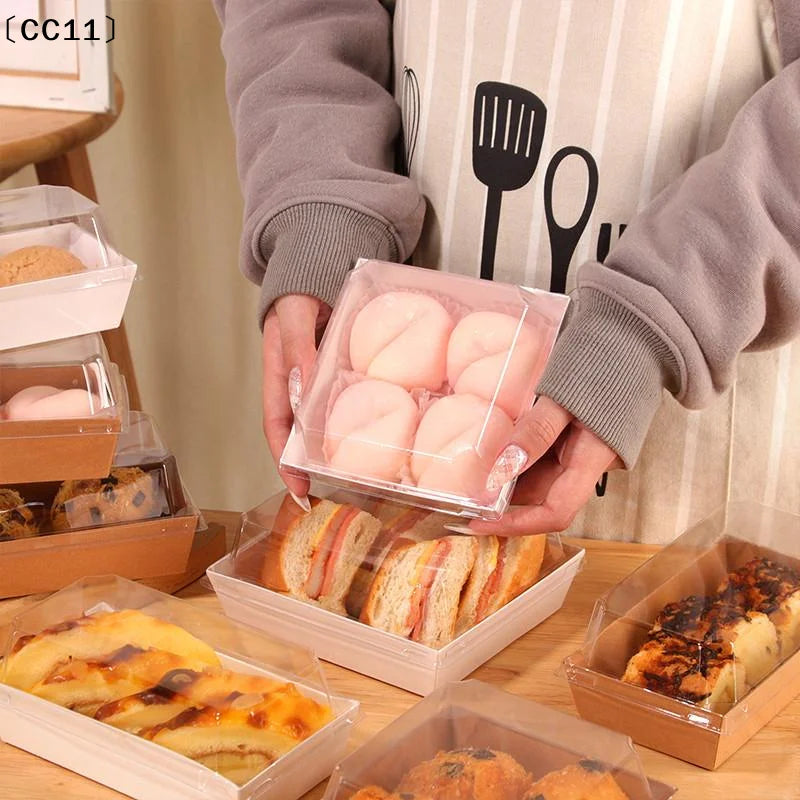 Rectangular Sandwich Box Cake Roll Pastry Packaging 50 Per PackCC11 Qme