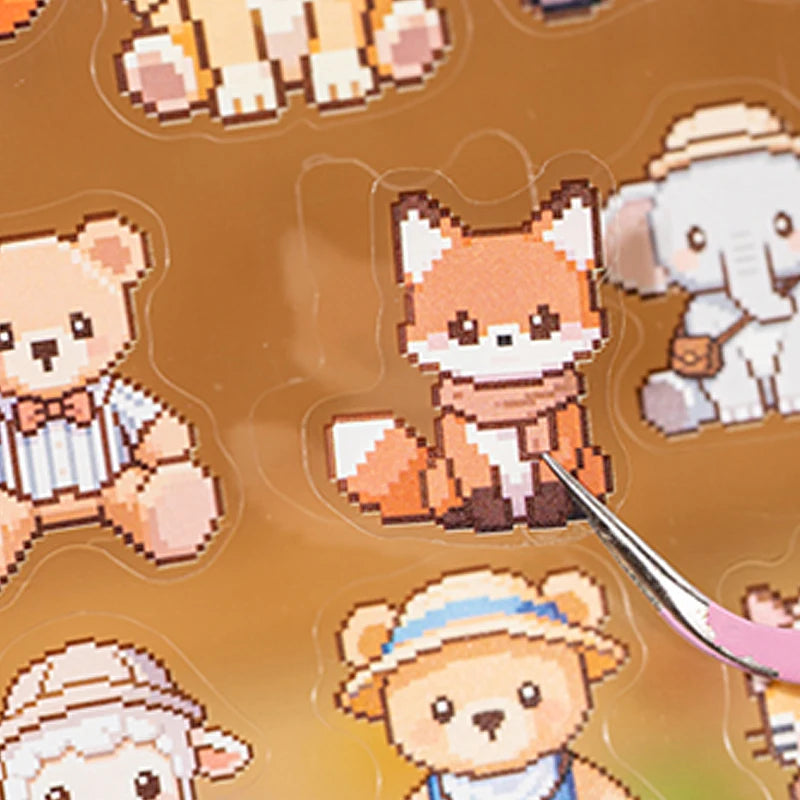1 Book Pixel Art Mini Diorama Stickers, Cute Healing Scenes, Fun Relaxing Crafts, Ideal for Students & Office Workers Qme