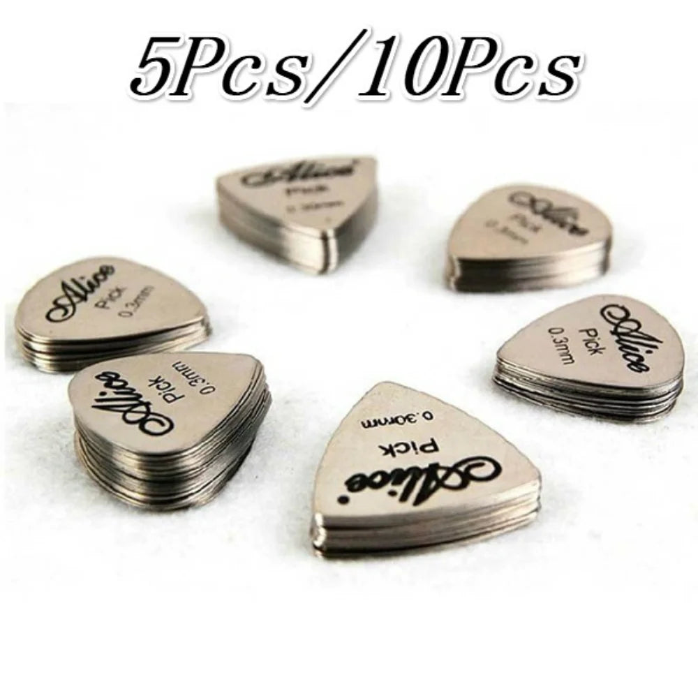 Metal Guitar Picks Durable Professional Bass Ukelele Electric Qme 5Pcs