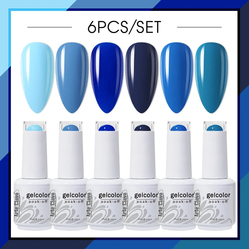 Arte Clavo Glitter Semi Permanent Nail Art LED UV Gel Polish Sparkly Qme