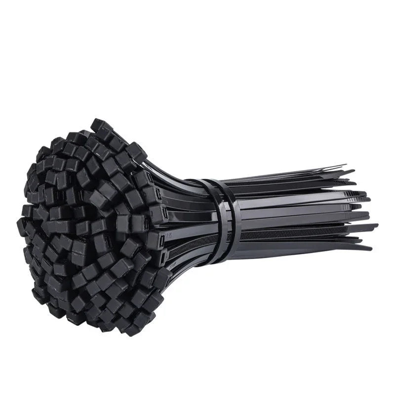 1000 pcs plastic clamping collar rilsan Cable ties clamp greenhouse plastic clamps self-tightening plastic necklace belts Qme black 3x100mm