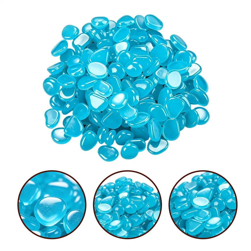 Garden Glowing Stones 300-Pieces Resin Decorative Yard Pebbles Glowing Pebble Rocks for Walkway Backyard Fairy Garden Pathway Qme