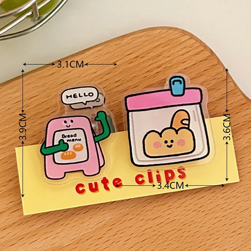 1pair Cute INS Animated Fruit Cartoon Sealing Clip Note Pp Decoration Qme A10