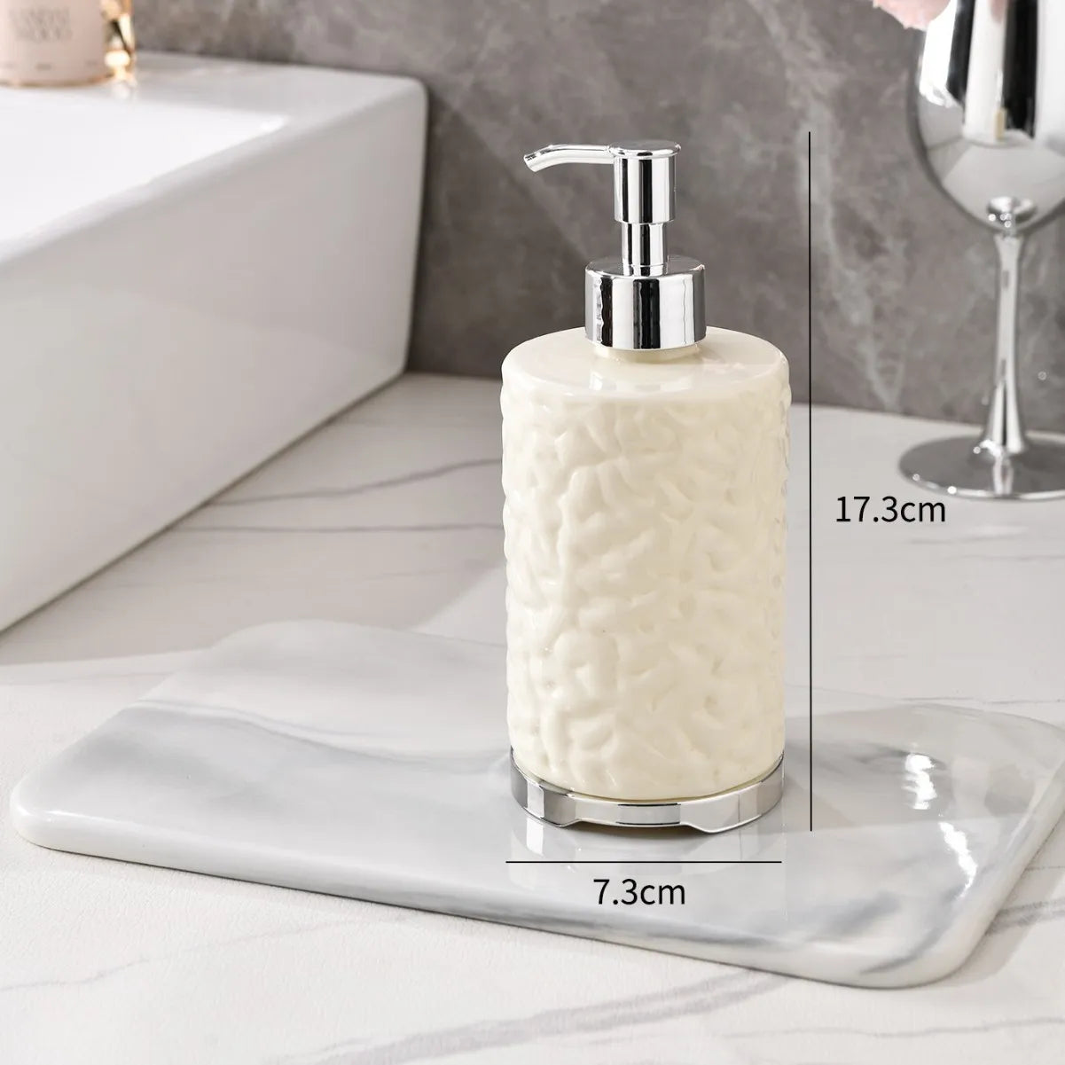 2-Piece Press-type Travel Dispenser Bottle,Foaming Bottle for Bathroom Shampoo Shower Gel Hand Soap,Toiletries Storage Container Qme WhiteTexture Circle 2PCS