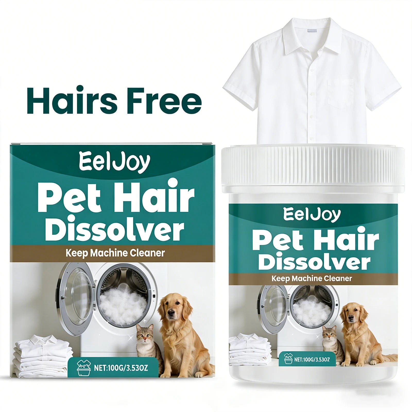 Pet Hair Dissolving Agent Decompose Pet Hair Clean Clothing Reduce Hair Residue Safe for Fabrics Household Clothing Care Cleaner Qme
