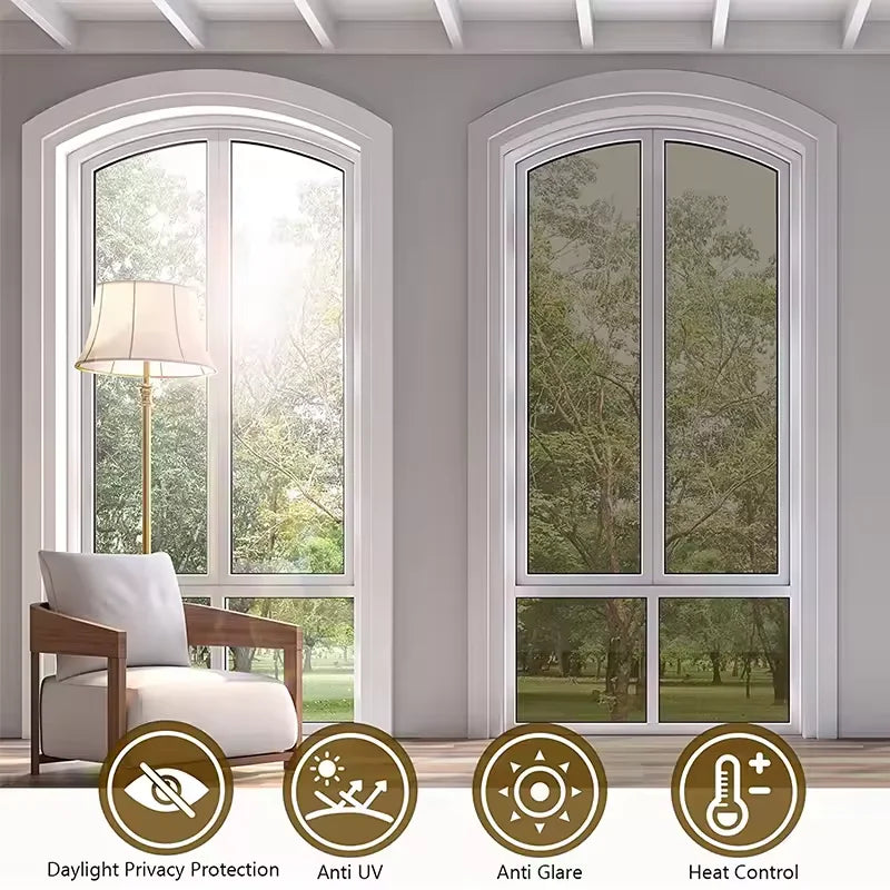 One-Way Window Film With Heat Insulation Sun Protection And Privacy Protection Functions Suitable For Living Room And Kitchen. Qme