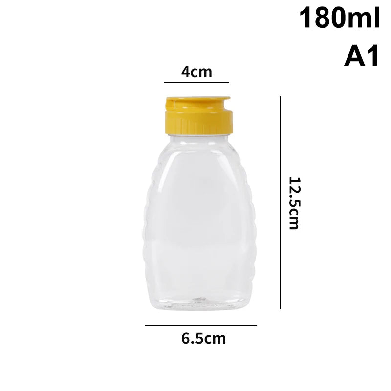 Transparent Reusable Honey Bottles Squeeze Bottle Container Holder Qme A1