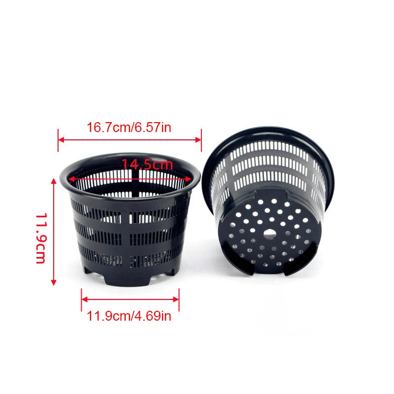 Potted Plant Flower Nursery Tray Basket Plastic Breathable Container Qme