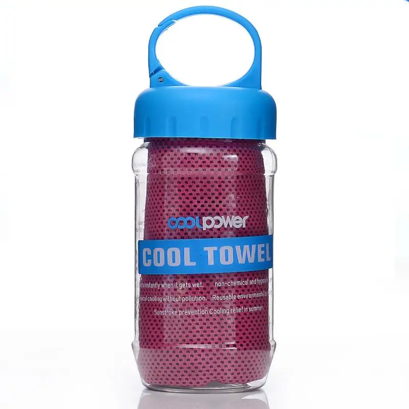 Quick Dry Cooling Towel With Portable Bottle Reusable Design Perfect For Gym Hiking Camping Outdoor Sports Qme A4