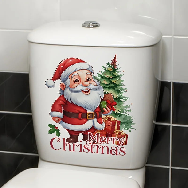 1Pc, Santa Claus sticker, toilet tank sticker, home wall decoration products, toilet sticker, door sticker. Qme