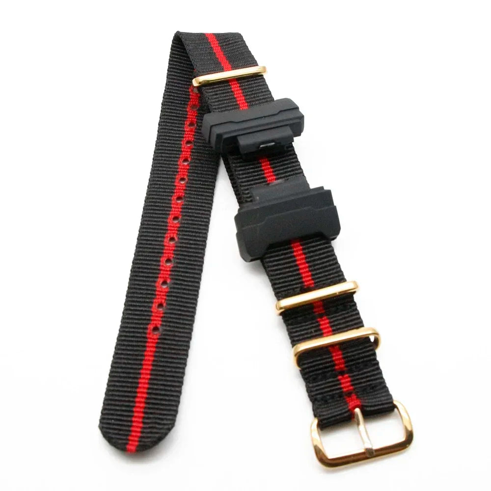Nylon Watch Strap for Casio G-Shock GA100 GA120 GA110 GA400 Men Women Gold Buckle Replacement Watchband Bracelet Qme