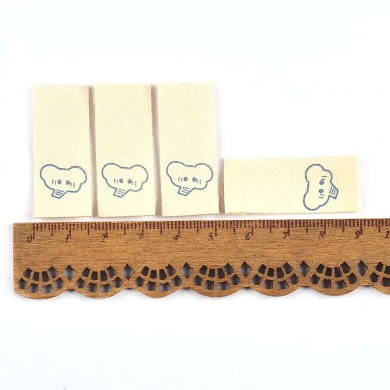 50pcs Elephant/Panda/Piggy Cartoon Labels For Kids Clothing Sewing Accessories DIY Hats Bags Crafts Supplies Cotton Woven Tags Qme 3