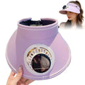 Outdoor Visor Hat Powered Fan Empty Sunshade Beach Sun Visors Men Qme Purple One size