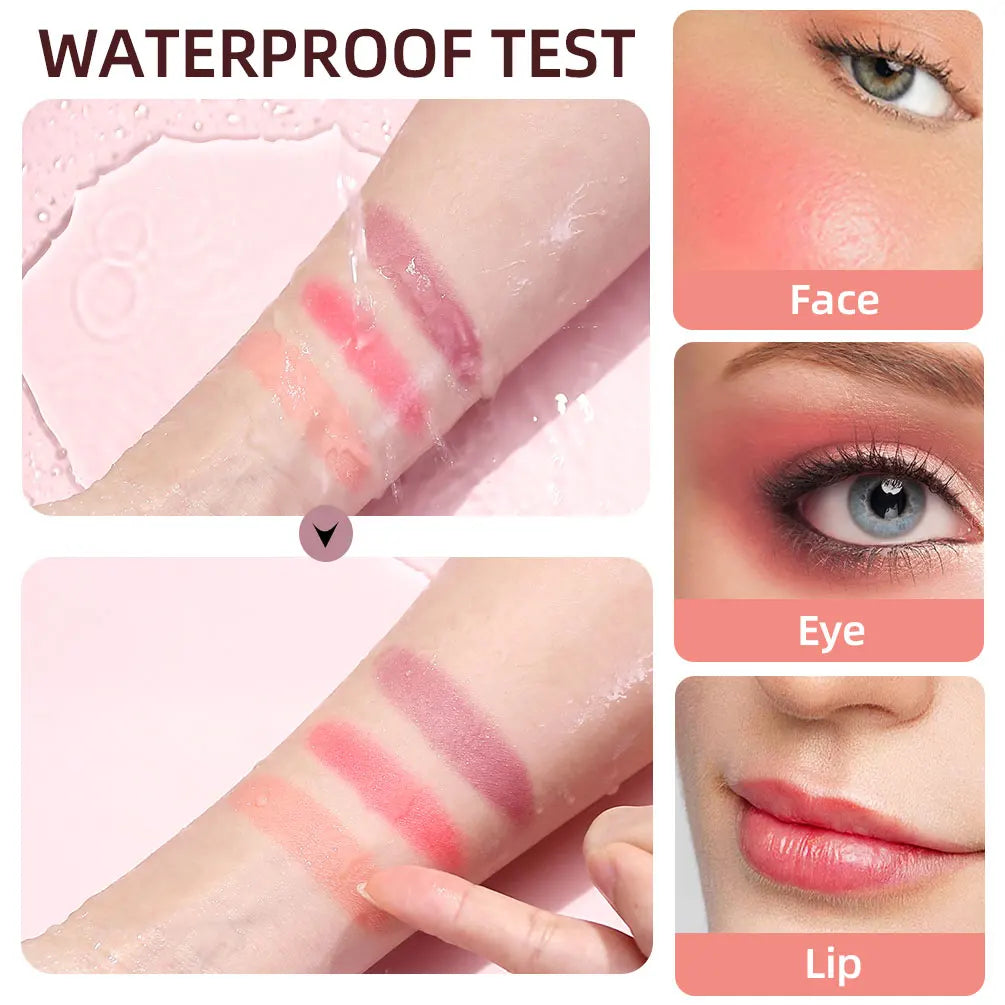 QIBEST Face Liquid Blush Eyeshadow Cheeks Makeup With Cushion Applicator Lightweight Soft Maquiagem Waterproof Smooth CreamBlush Qme