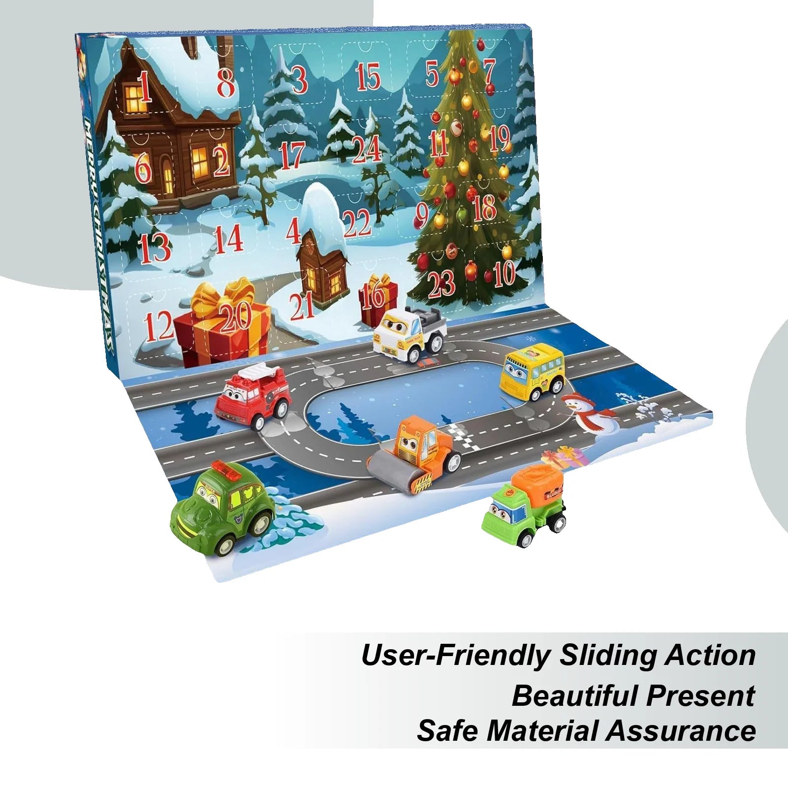 2025 Christmas Countdown Calendar 24 Days Pull-back Car Kid Small Qme