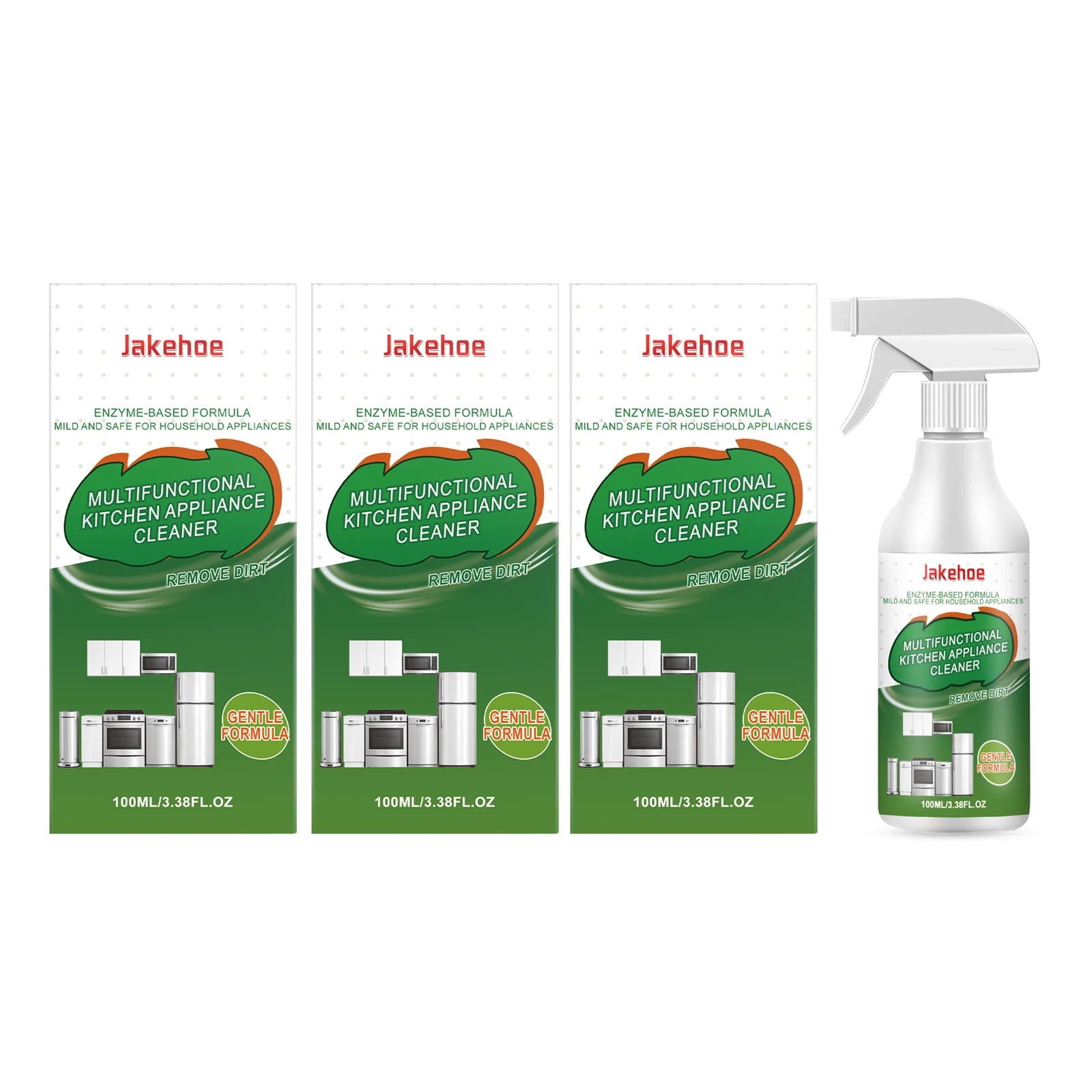 Multi Functional Degreaser Dissolve Stubborn Oil Stain Reduce Odor Restore Gloss Brightening Freshing Kitchen Appliance Cleaner Qme 3 x 100ml Boxed