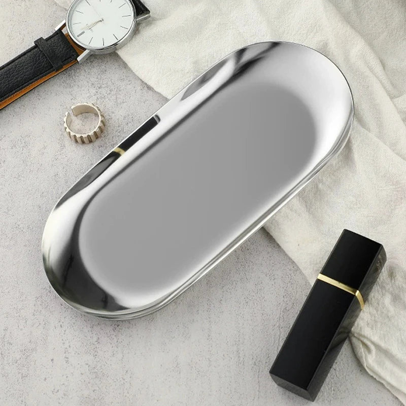 Shape Cosmetics Storage Table Jewelry Tray Multi-functional Home Qme S Silver