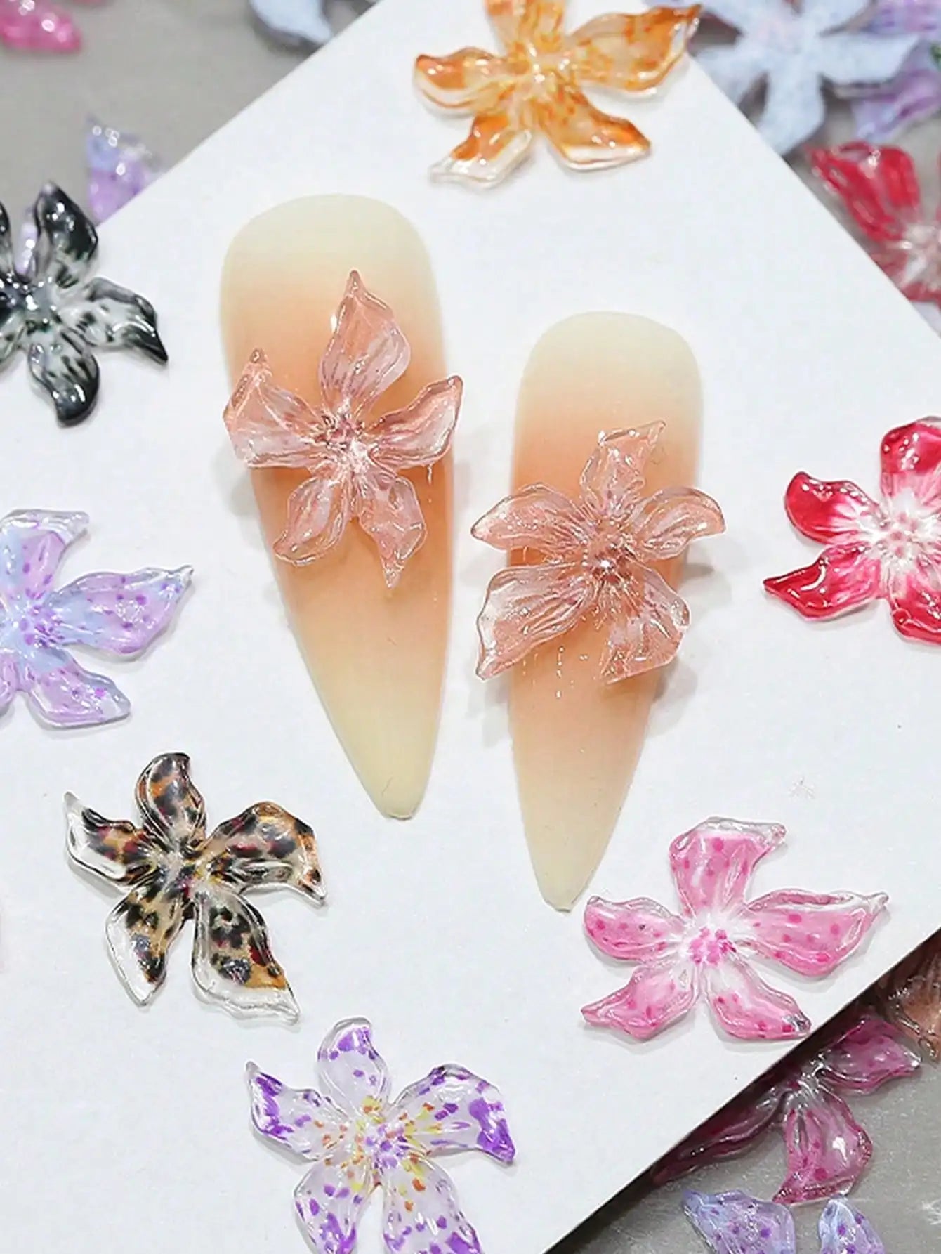 Flower Nail Charm Jewelry DIY Art Y2K 3D Decorations Qme