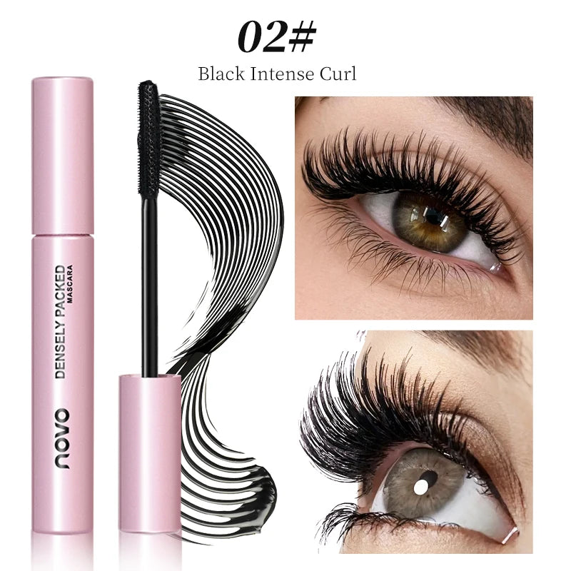 Long Lasting Black Mascara - Intense Length & Volumizing,Waterproof, mudge-Proof,Quick-Dry,Clump-Free,Curling Styling For Bold Qme 02