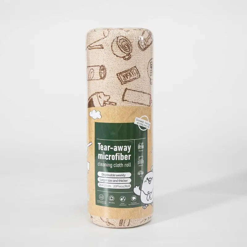Tearable Microfiber Cleaning Cloth Roll Reusable With Cute Prints For Kitchen Wiping Home Use Cleaning Supplies Household Tool Qme one size D
