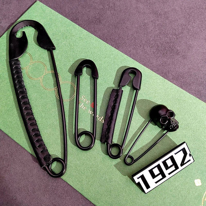 Fashion Dark Large Pins For Clothing Smooth Metal Safety Pins Jeans Dress Scarf Adjustable Pins Qme