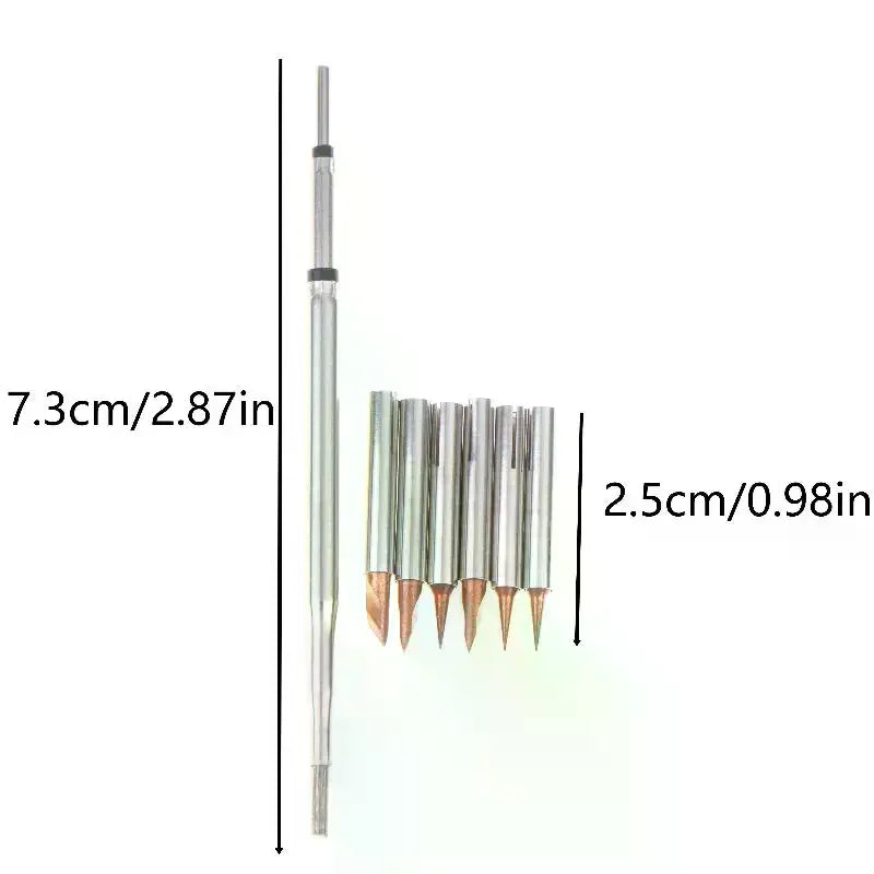Quick Change Soldering Iron Tip Heating Core Replacement Pointed Tip For Mobile Phone Flying Wire Repair Electronics Tool Kit Qme