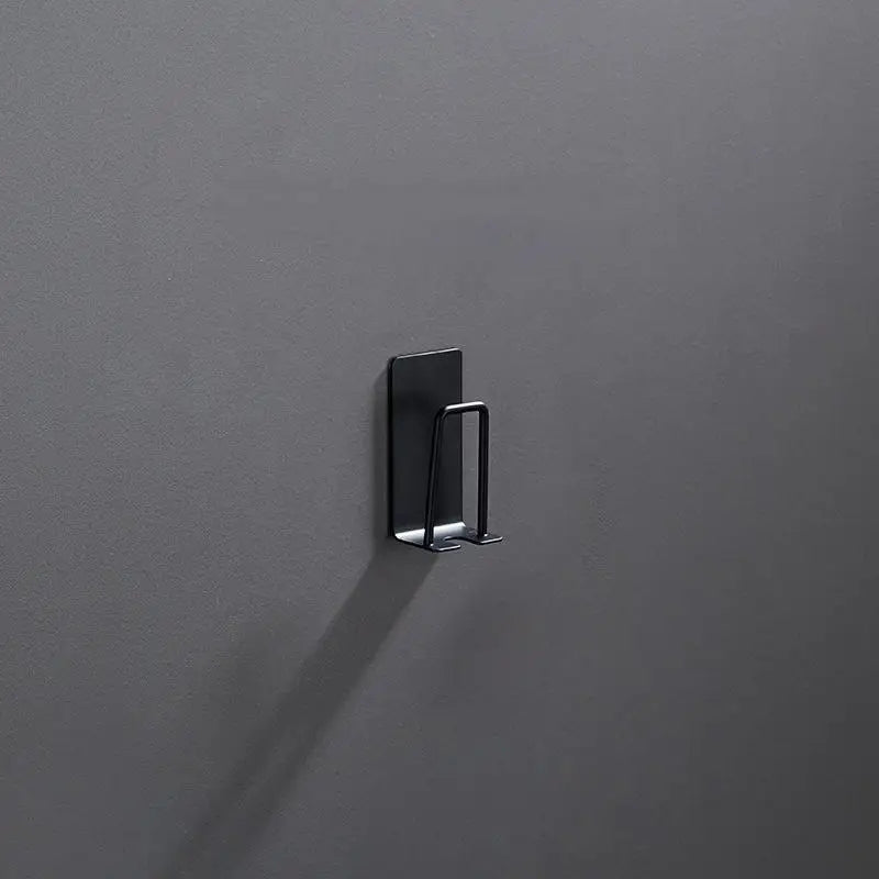 Stainless Steel Toothbrush Holder Wall Mounted Adhesive Toothbrush Cup Holder Space Saving Home Organizer Qme Black 1PC