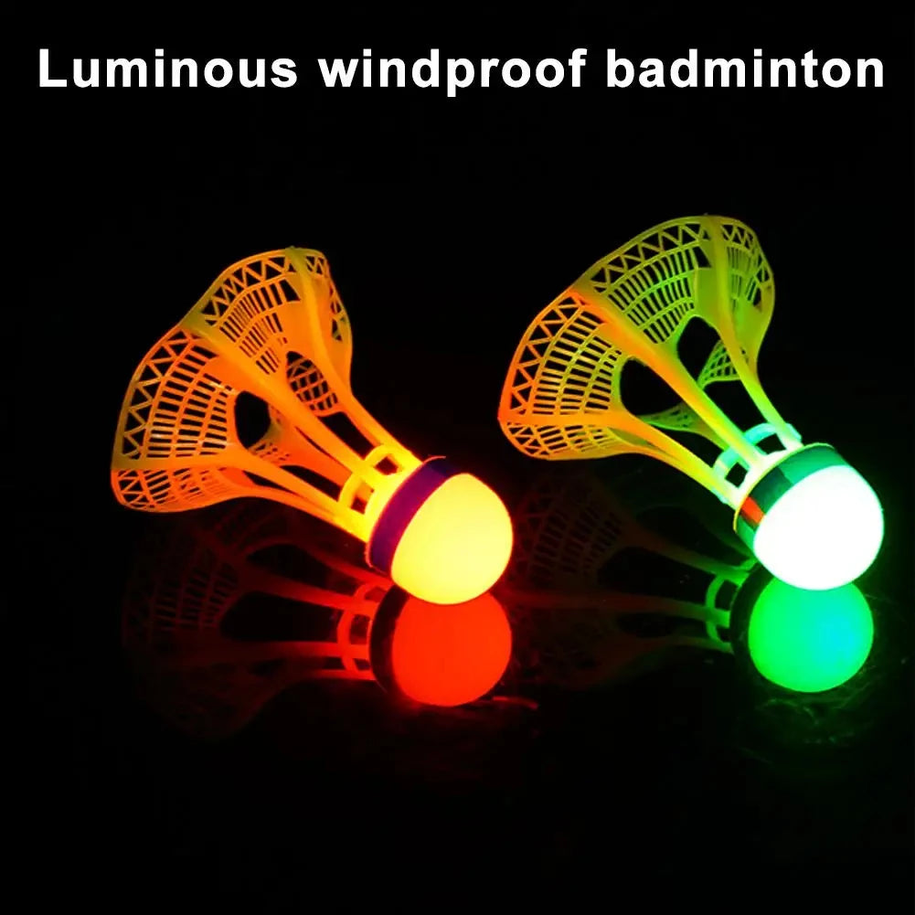Glow-in-the-Dark LED Badminton Shuttlecocks (1/2/5 Packs): Windproof Design for Practice & Nighttime Play Qme