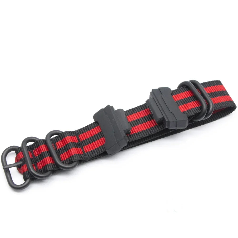 For Casio G-Shock Nylon Band Replacement 22MM Canvas Strap Sport Watch Accessories Men's Bracelet Qme 3Black 2Red 22mm