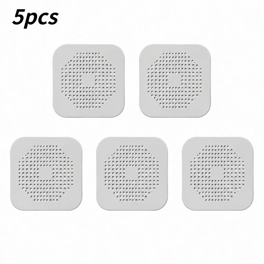 Household Silicone Floor Drain Filter Hair Catcher Plug Stopper Fit Kitchen Sink Bathtub and Shower Sewer Drain Protection Qme gray 5pcs