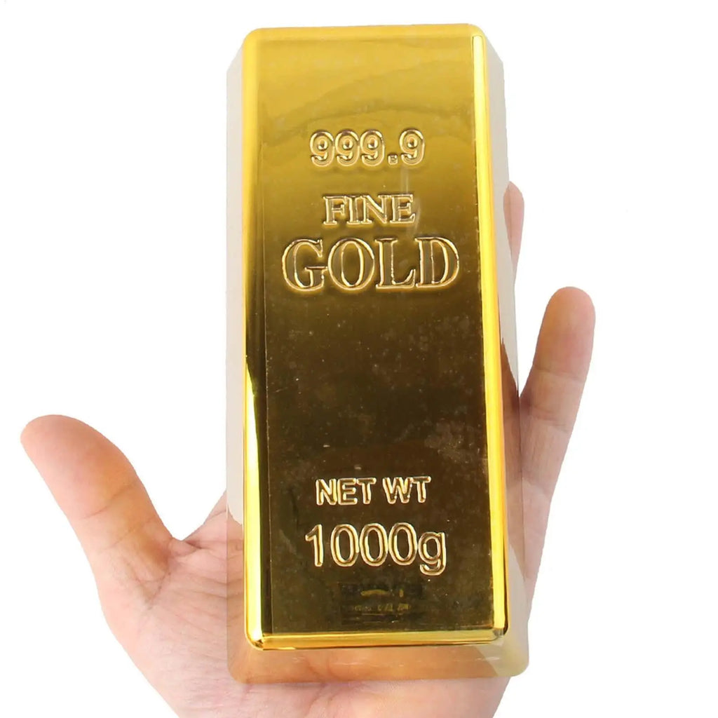 Fake Gold Bar Glittering Gold Bar for Kids Bullion Gold Bar Decorations Realistic Gold Bar Brick Prop for Movie Prop Novelty Qme