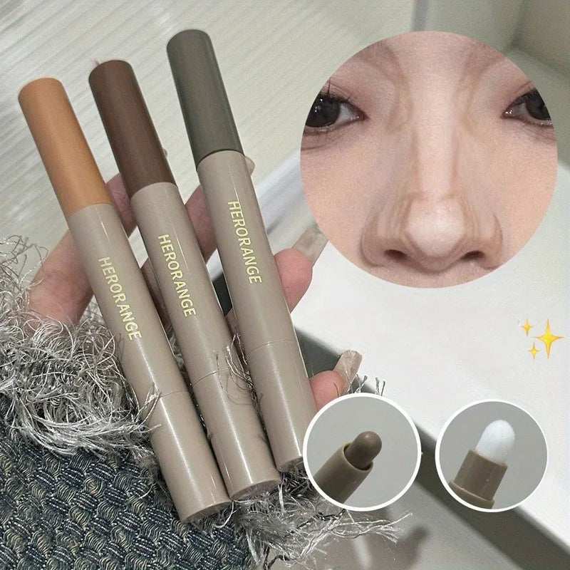 Highlighting & Bronzer Stick: Long Lasting Corrector with Brush, Brightening Concealer Pen, Nose Shadow, and Contouring Qme
