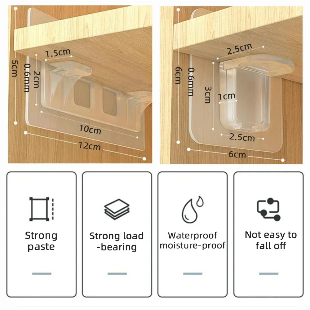 2/5pcs Wall Mount Adhesive Support Brackets Self Stick Nails For Kitchen Shelving Cabinet Home And Garden Storage Supplies Qme
