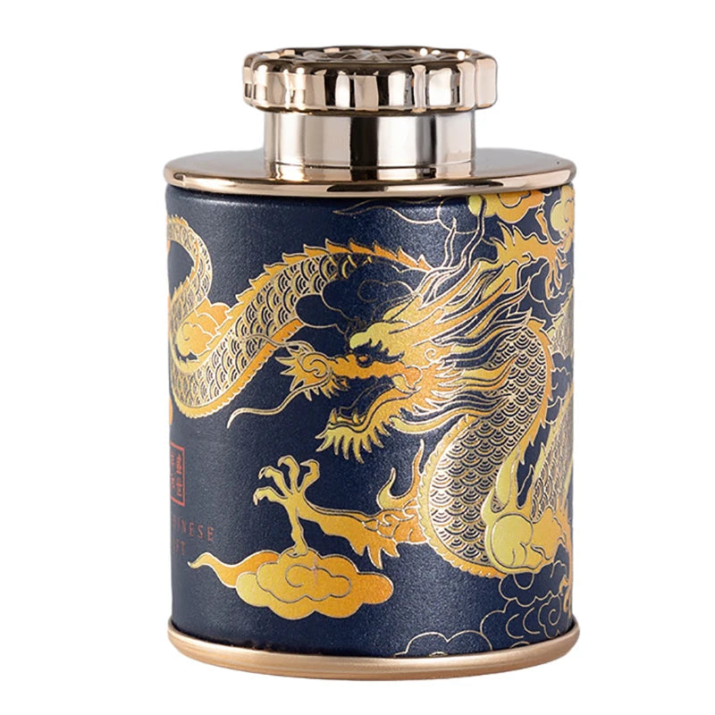 Empty Mini Tea Tin Can Household Tea Sealed Jar Portable Home Small Tea Box Paper Storage Cans Packaging Qme Blue