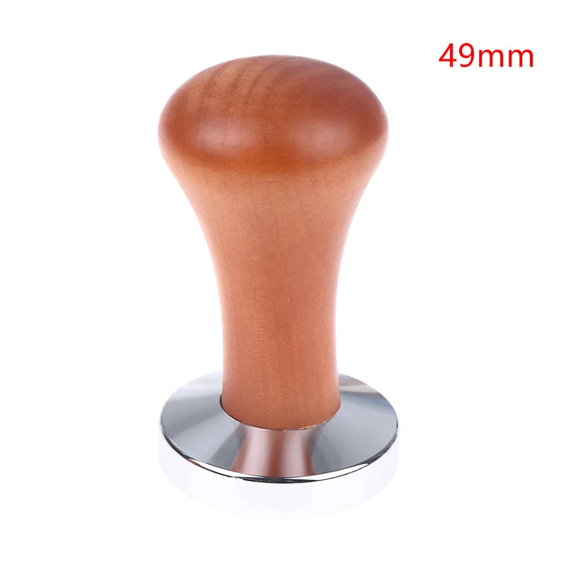 49 51 53 Wood Coffee Tamper Internal Spring Balanced Force Hammer Qme 49mm