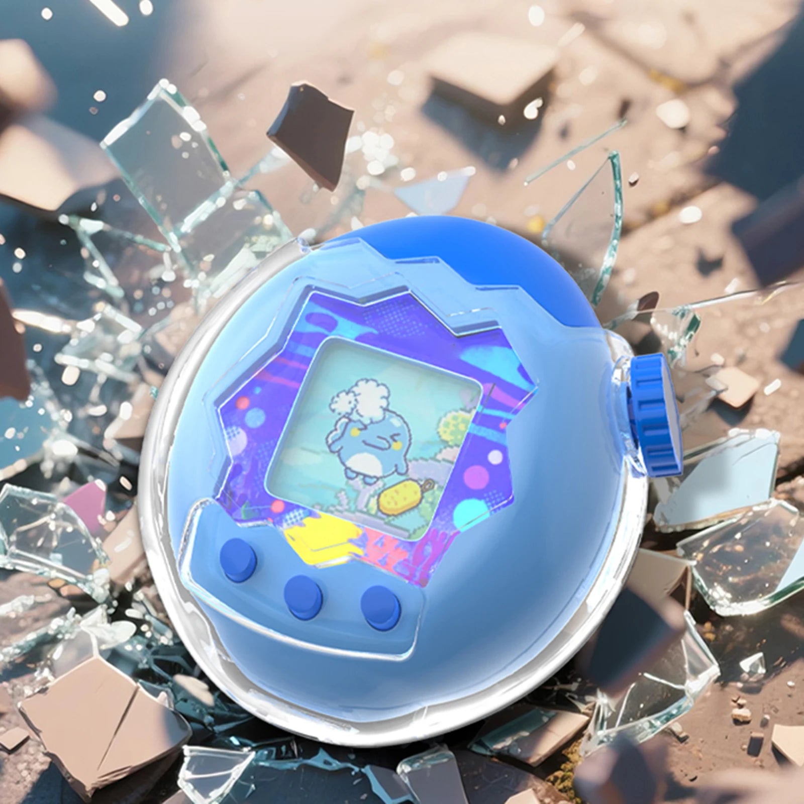Protective Case Transparent Case Cover with Lanyard Hard Shell Protective Cover for Tamagotchi Paradise Qme