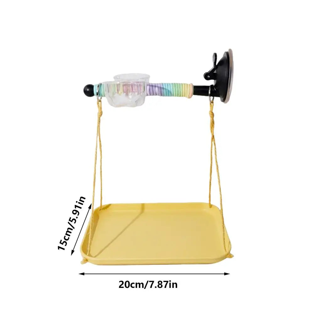 Bird Window Perch Suction Cup Interactive Toy Bird Window And Shower Perch Toy for Parakeet Cockatiel Conure Parrot Lovebirds Qme as shown