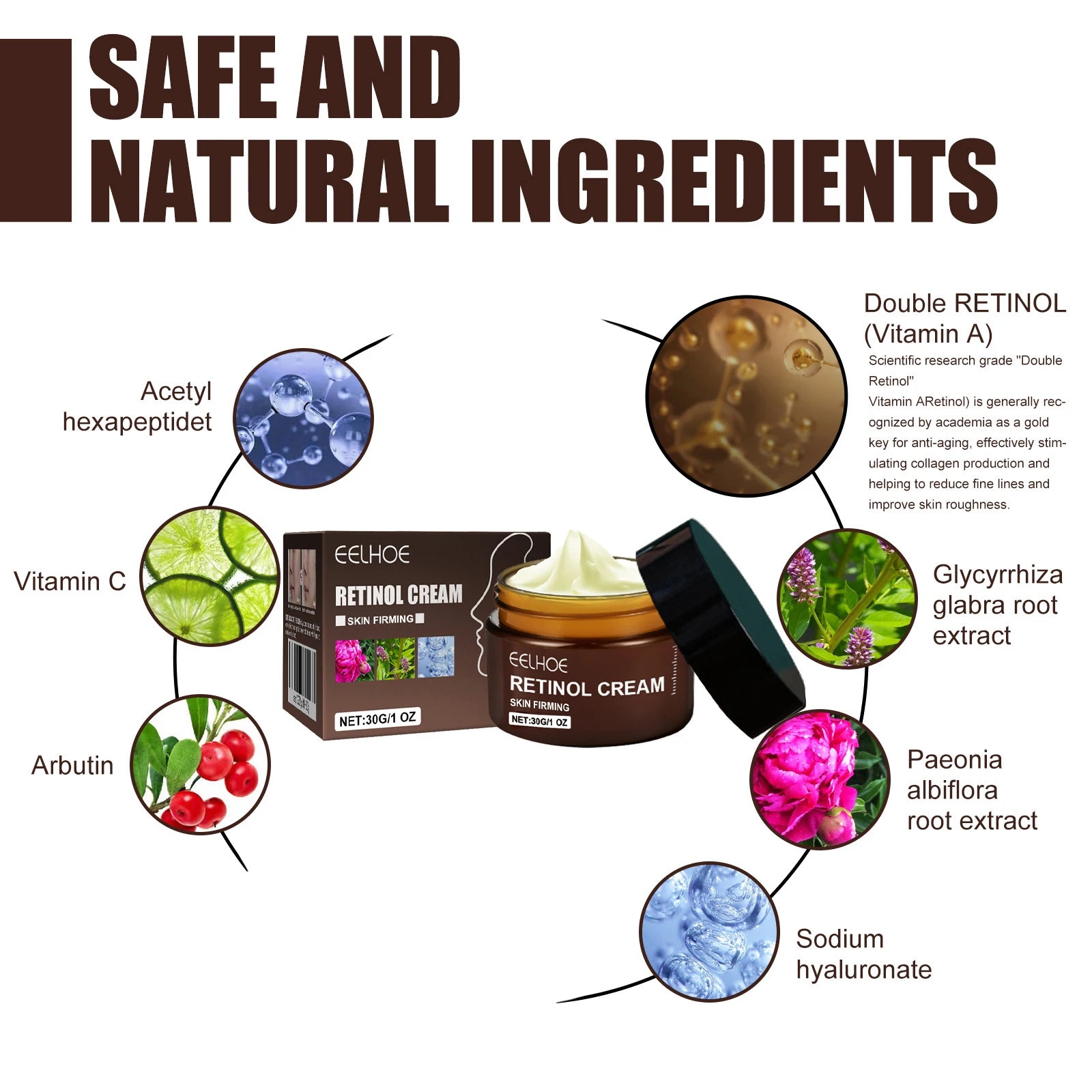 Double Retinol Facial Cream Anti-aging Fade Fine Line Wrinkle Firming Lifting Repair Skin Barrier Brightening Moisturizing Cream Qme