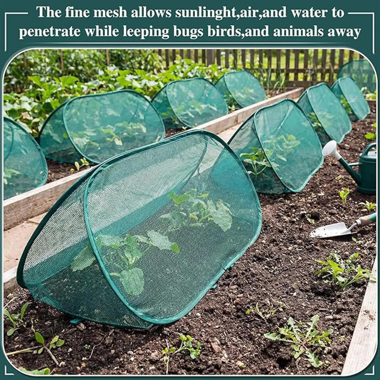 Folding Plant Protection Netting Anti-frost Pop Up Mesh Plant Cage Breathable Insect-proof Plant Shade Cover Flower Beds Qme