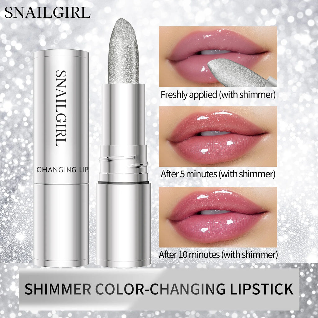 Temperature Color Changing Glitter Lipstick Waterproof Long Lasting Moisturizing Velvet Matte Lip Tint Red Pink Sexy Lips Makeup Qme
