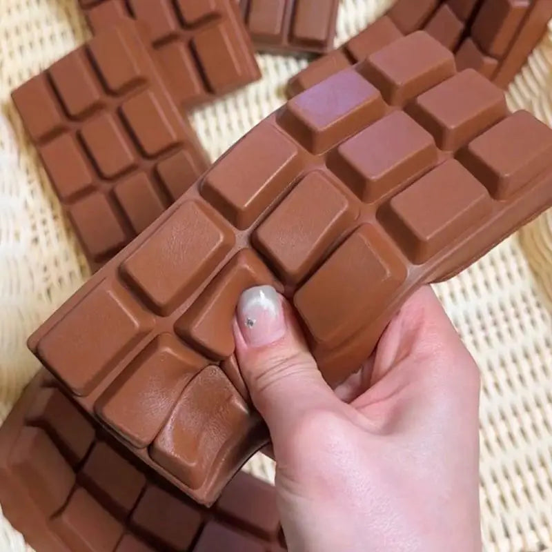 PU Squishy Chocolate Bar Ultra Slow Rising Realistic Toy Soft Squeeze Qme