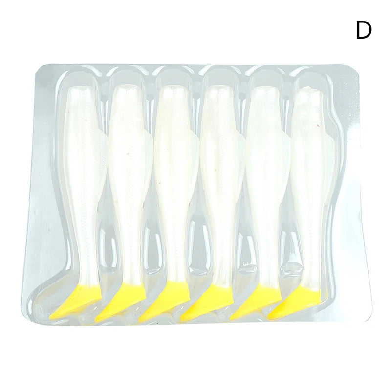 Lot Soft Swimbait Floating T-tail Fishing Lure TPR Paddle Tail Qme D