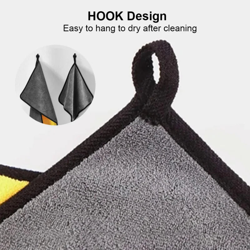 10/5/3/1pcs Thicken Microfiber Car Cleaning Towels Soft Quick Drying Windows Mirrors Wiping Rags Home Double Layer Clean Cloths Qme