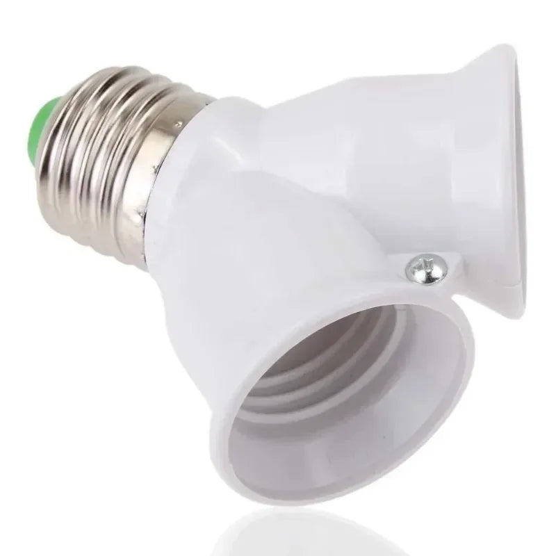 Screw E27 LED Base Light Lamp Bulb Socket E27 To 2-E27 Splitter Adapter Lamp Holder E27 Socket Bulb Holder Qme