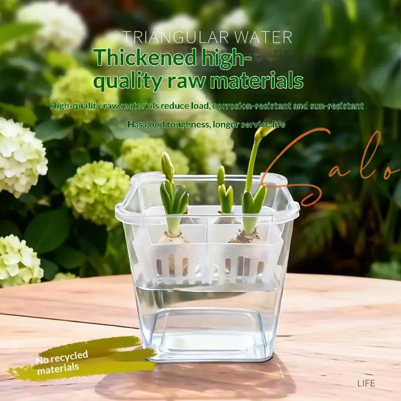 Hydroponic Containers With Breathable Support Basket Tulip Seed Hydroponic Flowerpot 4 Holes Soilless Flower Pot Home Decoration Qme
