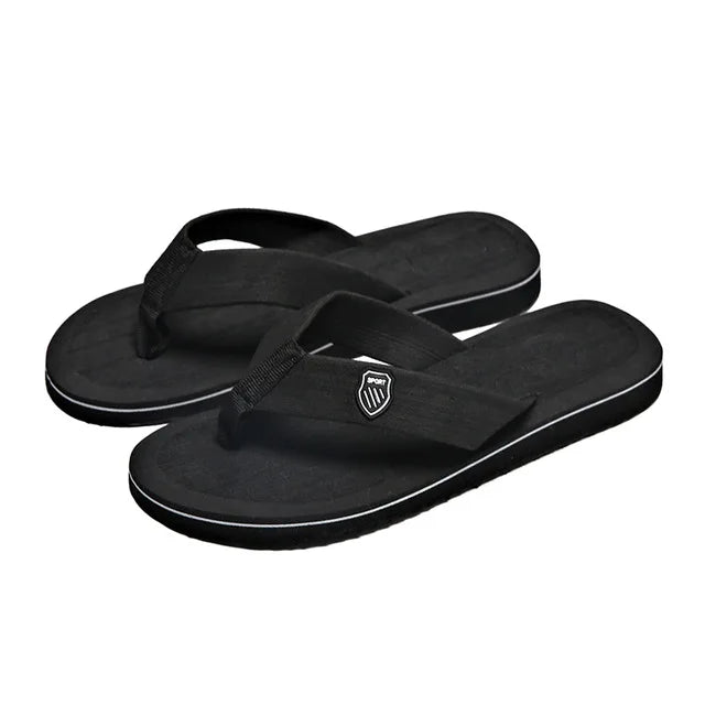 New Sandals Shoes Men Summer Men Flip Flops High Quality Beach Sandals Anti-slip Hombre Casual Shoes Man Slippers Qme Black 40