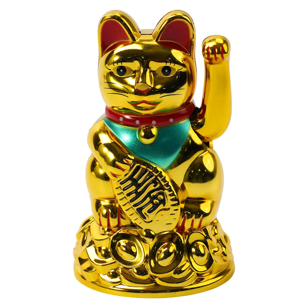 Lucky Cat Waving Hand Ingot Beckoning Maneki Neko Fortune 4.5-6.5Inch Home Office Car Decoration Home Decoration Birthday Gifts Qme