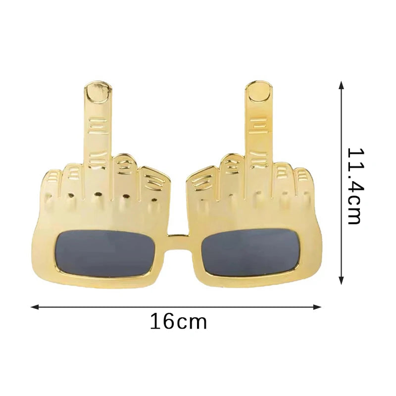 Creative Vertical Middle Finger Party Glasses Decoration Props Funny Qme