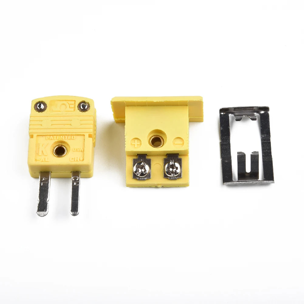 Yellow Thermocouple Socket Shell Plug Adaptor Mini Thermometer K-Type Miniature Panel Mount Connector Nylon Plastic Qme